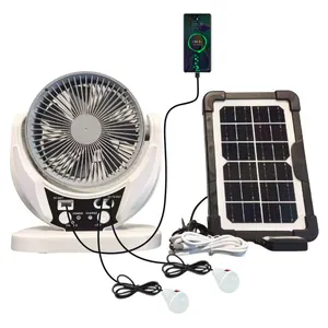 Small Super Power Manufacturers of Solar Car Fan 6 Inch Built-in Battery Solar Table Fan kit for Outdoor Camping or Home Use