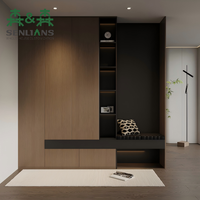 Meuble à chaussures SLS de luxe moderne en MDF, étagère de rangement texturée haut de gamme, grande capacité, écologique, pour chambre à coucher et décoration intérieure
