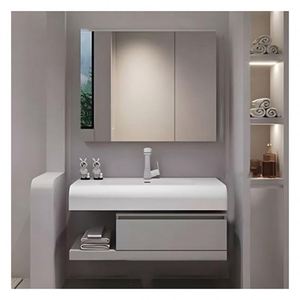 Nouvelle conception de meuble-lavabo de salle de bain flottant laqué blanc avec plan de travail arrondi - Product Image 2