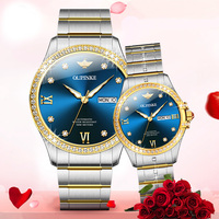 OUPINKE 3195, reloj mecánico de lujo para parejas chinas, correa de acero Vive, pantalla de fecha resistente al agua, diseño de reloj automático Simple