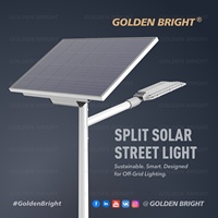 Farola Solar Dividida/Lámpara Solar para Carretera con Panel de Alta Eficiencia, Batería de Gran Capacidad, Impermeable IP65, Garantía de 5 Años