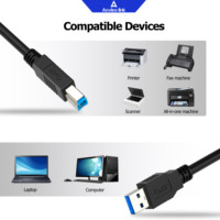 OEM 0.5m 1m 2m 3m USB 3.0 Cordon A mâle à B mâle Câble d'imprimante Accessoires informatiques Câble USB 3.0