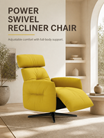 Fauteuil inclinable électrique moderne avec base en aluminium à cinq branches pour salon, hôtel et bureau