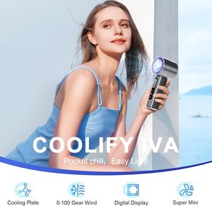 Ventilador de Mano Portátil con Velocidad Ajustable (1-100), Batería Recargable de 4000mAh, Enfriamiento Personal con Hielo, Pantalla LED, Mini Ventilador Turbo - Product Image 2