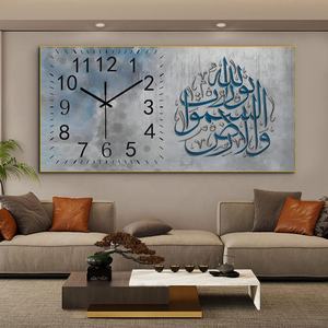 家の装飾のためのJIEKAI時計の壁の装飾イスラム書道ガラスの壁の芸術の装飾の絵画クリスタル磁器の絵画 - Product Image 6