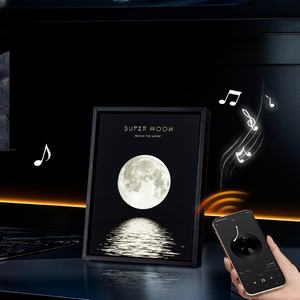 Lámpara Nocturna LED Moderna con Cuadro Decorativo, Altavoz Inalámbrico de 4000mAh, Decoración para el Hogar - Product Image 1