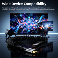Cable de Video USB C HDTV 8K/1080p Doonjiey con Blindaje de Grafeno, Resorte de TPU, Modo DP Alt, Transferencia de Datos de Alta Velocidad, Duplicación de Pantalla