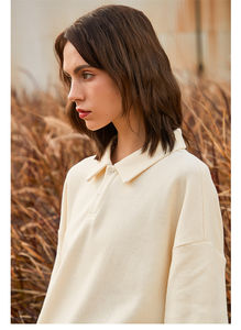 Vente chaude populaire 250gms polyester coton Polo T-shirt surdimensionné goutte épaule vierge broderie personnalisée Logo Polo T-shirt - Product Image 4