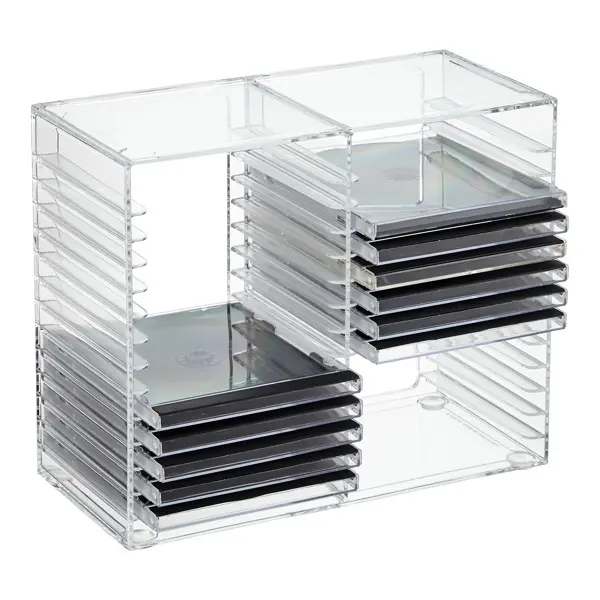 Custom Transparent Acrylic CD DVD Display Rack Slotted Type CD/DVD Display Stand Shelf Stand Holder