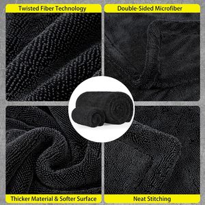 Serviette de lavage auto en microfibre à séchage rapide et écologique, 1200/1400/1600/2000 gsm, chiffons de nettoyage et de séchage sans danger pour la peinture automobile, vente en gros - Product Image 4