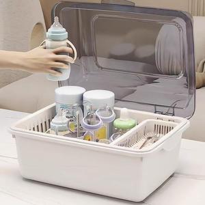 Baby Bottle <b>Storage</b> <b>Box</b> Large Square Type Transparent Dustproof Drainer PP <b>Material</b> 0-12 Months - Product Image 3