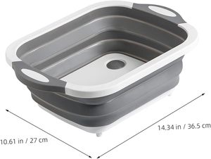 Trend 3 1 Multifunctional Collapsible Cutting Board Colander Vegetable Fruits <b>Sink</b> Storage Draining <b>Basket</b> Rectangle PP+TPR - Product Image 1