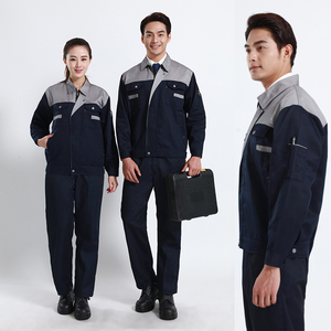 Uniforme de reparación de automóviles de construcción personalizado Chaqueta y <span class=keywords><strong>pantalones</strong></span> de trabajo de mezclilla de verano Overol esmerilado <span class=keywords><strong>para</strong></span> <span class=keywords><strong>la</strong></span> industria de <span class=keywords><strong>la</strong></span> seguridad - Product Image 2