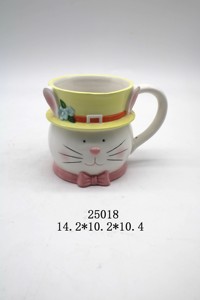 Thiết kế mới phục sinh Bunny Shape với cà rốt xử lý tráng men Mug gốm - Product Image 5