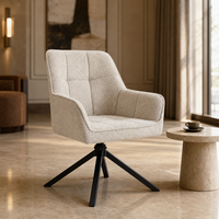 Chaise de salle à manger pivotante en tissu rembourrée confortable de qualité supérieure pour la maison et le bureau, vente en gros