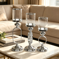 Porte-bougie Hurricane, élégant chandelier à tige haute, bougie pilier en option, taille et finition personnalisables pour table de mariage et décoration intérieure