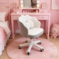 Chaise de bureau pivotante réglable en hauteur avec coussin moelleux en PU pour salon, salle de sport, chambre à coucher
