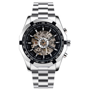 Montre automatique à tourbillon lumineux avec bracelet en acier inoxydable, personnalisable avec votre logo, à prix abordable, cadeau idéal pour homme - Product Image 2