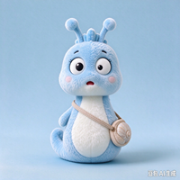 Fabrication sur mesure de jouets en peluche AI personnalisés ODM/OEM, adorables escargots bleus en peluche, poupées en peluche, vente en gros de jouets en peluche sur mesure