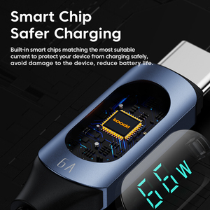 Câble de charge rapide Toocki 66W à haute vitesse, 6A à courant élevé, affichage numérique, puce intelligente intégrée pour <span class=keywords><strong>Huawei</strong></span>/<span class=keywords><strong>Honor</strong></span>, charge quotidienne - Product Image 4