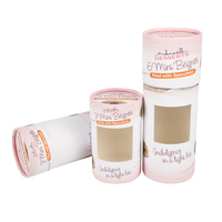 Carton rond personnalisé boîte d'emballage alimentaire pour biscuits brownie tube de papier cadeau pour dessert de Noël avec fenêtre d'ouverture découpée