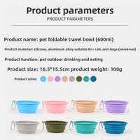 Bols pliables pour chiens en gros, bols portables en silicone pour animaux de compagnie, chats, accessoires, bols pour nourriture et eau, bols de voyage portables