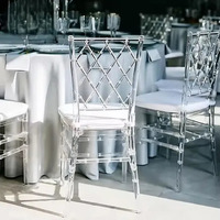Chaises Chiavari transparentes empilables en résine plastique pour l'extérieur, hôtels, mariages, banquets et repas
