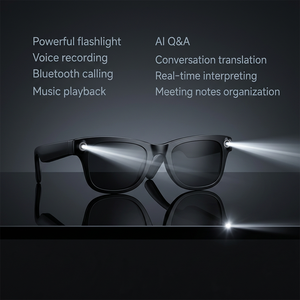 Wholesale No <b>Camera</b> AI Smart Glasses With Music Flashlight Multilingual Text&Voice Translation Holiday BT Sunglasses OEM - Product Image 1