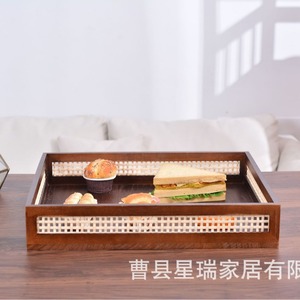 Cesta de almacenamiento de ratán rectangular marrón oscuro 45x35x15cm para organización de escritorio en la sala de estar - Product Image 2