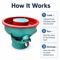 Machine de polissage automatique de métaux, moteur 1,1 kW, pour le débavurage de petites pièces en aluminium et fer, forme de bol, facile à utiliser