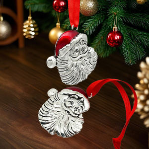 بيع بالجملة العتيقة بيوتر سانتا كلوز رئيس المعادن شجرة عيد الميلاد زخرفة لشجرة عيد الميلاد - Product Image 4