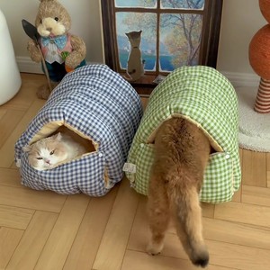Cat <b>bed</b>/cat house, warm and cozy in winter, plush and thickened, removable and washable pet <b>bed</b>. - Product Image 2