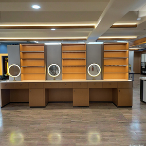M2 hiển thị Beauty Salon Showcase LED chiếu sáng mỹ phẩm hiển thị nội các cửa hàng thiết kế nội thất Salon hiển thị Kệ Nail Counter - Product Image 1