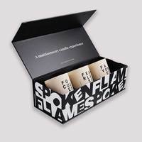 Boîte à bougies personnalisée écologique 3-Pack emballage en papier recyclé doublure éponge pour bougies parfum cadeaux-personnalisé en relief