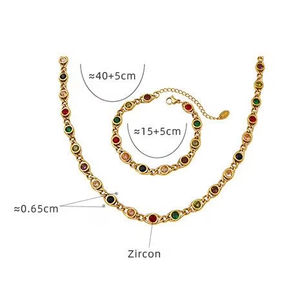 Fashion Set <b>Silver</b> Rose Gold Women's Colorful Diamond Cushion Cut <b>Anklet</b> Jewelry - Product Image 6