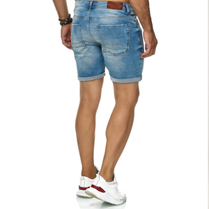 Shorts en denim tissé respirant à coupe moderne pour hommes, décontractés pour l'été, confortables pour un usage quotidien - Product Image 4