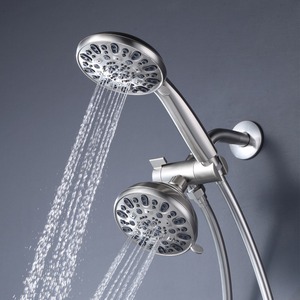 Soffione pioggia ad alta pressione e <span class=keywords><strong>doccia</strong></span> a mano a 7 posti separatamente o insieme, doppio soffione <span class=keywords><strong>doccia</strong></span>, combinazione 3 vie precipitazioni - Product Image 2