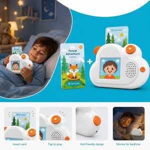 XDT Talking Toys Portable NFC Educational Toy for Kids 5-7 Years Screen-Free Audio Night <b>Light</b> Sleep <b>Timer</b> CE RoHS Certified 4G - Product Image 1
