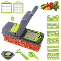 Accessoires et gadgets pour la maison et la cuisine, coupe-légumes multifonctionnel, hachoir à oignon manuel, hachoir à légumes avec récipient
