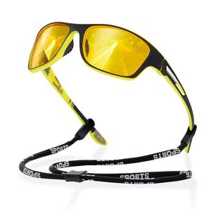 Nueva marca Unisex gafas de sol deportivas polarizadas gafas de visión nocturna gafas con marco de PC amarillo y <span class=keywords><strong>lentes</strong></span> TAC para hombres y mujeres - Product Image 1