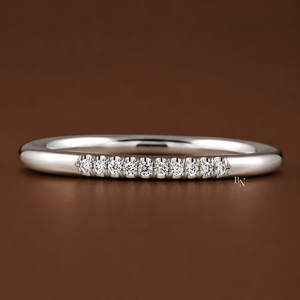 Anillo de Boda para Mujer con Diamante Cultivado en Laboratorio de 0.15 Quilates, 1.8 mm de Ancho, Oro de 14K, Joyería Fina Elegante, Anillo de Aniversario - Product Image 1