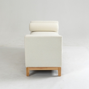 Ottoman moderne en tissu bouclé capitonné OEM, <span class=keywords><strong>banc</strong></span> rectangulaire <span class=keywords><strong>de</strong></span> 138 cm, repose-pieds multifonctionnel, tabouret pour la maison, <span class=keywords><strong>chambre</strong></span> à coucher, appartement - Product Image 5