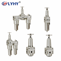 Unité de traitement d'air LYHY GNAC Series, filtre-régulateur-lubrificateur pneumatique en aluminium 1/8'1/4'3/4'3/8'1/2'1