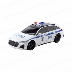 Modellino <span class=keywords><strong>Auto</strong></span> della Polizia Russa <span class=keywords><strong>Rs6</strong></span> in Scala 1:24, Modello in Metallo Pressofuso con Retrocarica, Luci e Suoni per Bambini - Product Image 2