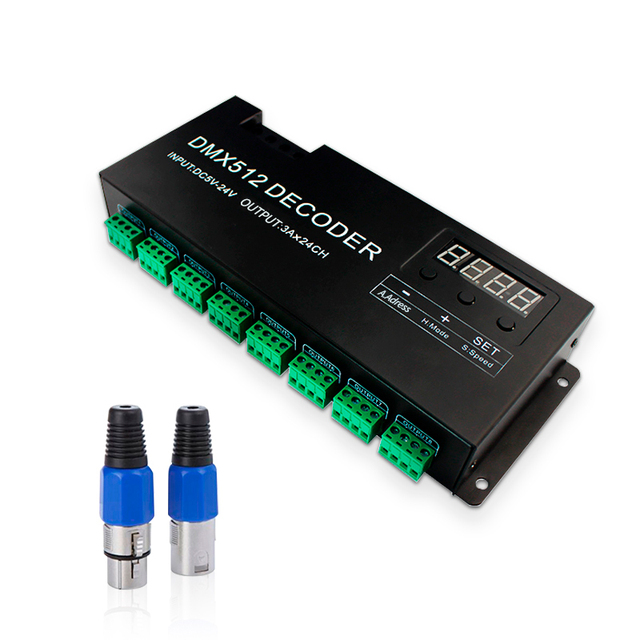 Factory Direct RGBW Digital Control Signals Decoder Dmx 24ch PWM Controller Dmx512 Controller for Led Light Strip