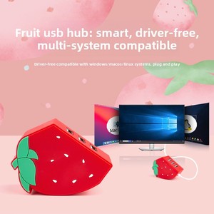 Hubs <span class=keywords><strong>Usb</strong></span> Apple Fraise Fruits Mignons <span class=keywords><strong>USB</strong></span> 2.0 Transfert de données Multiport Fruit Type C <span class=keywords><strong>Hub</strong></span> <span class=keywords><strong>USB</strong></span> pour le travail au <span class=keywords><strong>bureau</strong></span> - Product Image 5