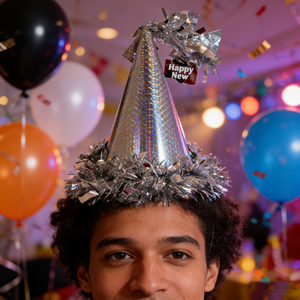 Cappelli da festa olografici dorati per <span class=keywords><strong>Capodanno</strong></span> con nappa |   Cappelli <span class=keywords><strong>a</strong></span> Cono per <span class=keywords><strong>Capodanno</strong></span> 2026 per Adulti e Bambini |   Accessori Lucidi per Photo Booth di <span class=keywords><strong>Capodanno</strong></span> - Product Image 3