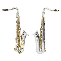 Bb Tenor Saxophone Nickel Plated Body Lacquered Finish Gold Keys B Flat Woodwind Musical Instrument Bakelite Head for