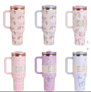 <span class=keywords><strong>Vaso</strong></span> Térmico Personalizado con Estampado Floral 3D para Stan Cup de 40 oz con Asa, Taza de Viaje, Bicchiere Isolato, <span class=keywords><strong>Vaso</strong></span> Aislado, Gobelet Isotherme - Product Image 1