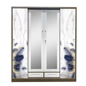 <span class=keywords><strong>Armoire</strong></span> en acier au design moderne avec <span class=keywords><strong>porte</strong></span> <span class=keywords><strong>coulissante</strong></span> Montage facile 2 tiroirs et miroir <span class=keywords><strong>pour</strong></span> chambre ou salon au Nicaragua - Product Image 6